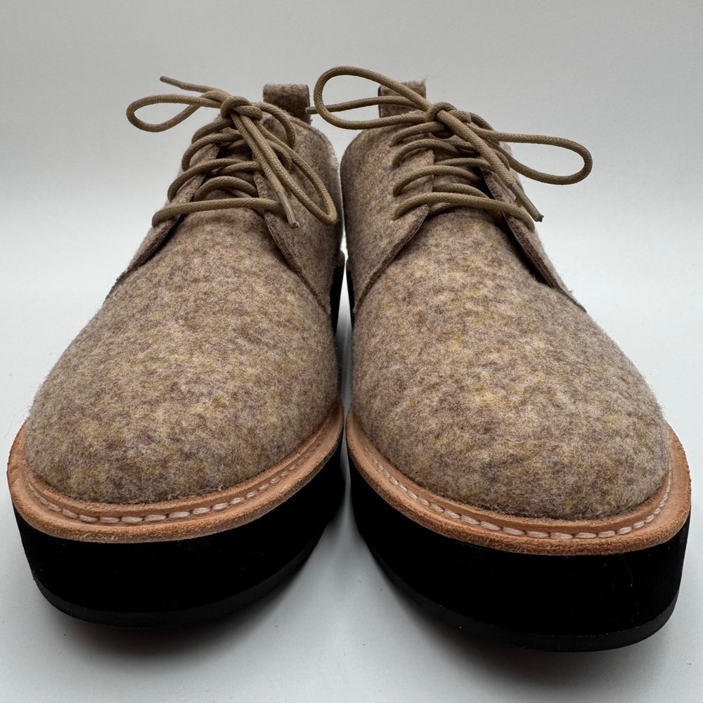 Eileen Fisher Nims Felt Platform Oxford Shoes Minimalist Womens 9.5 Barley Tan - Picture 12 of 14